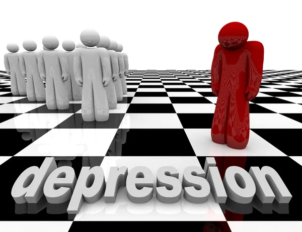 Depression - One Person Stands Alone — Stock Photo, Image