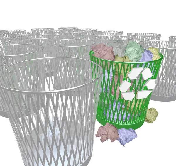 Kiválasztás-hoz újra feldolgoz - sok hulladékgyűjtők — Stock Fotó