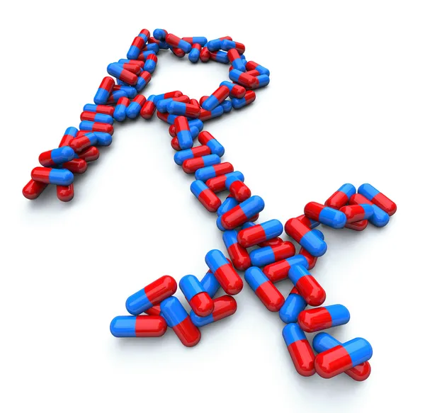 RX - φαρμακείο σύμβολο - κάψουλα χάπια — Φωτογραφία Αρχείου