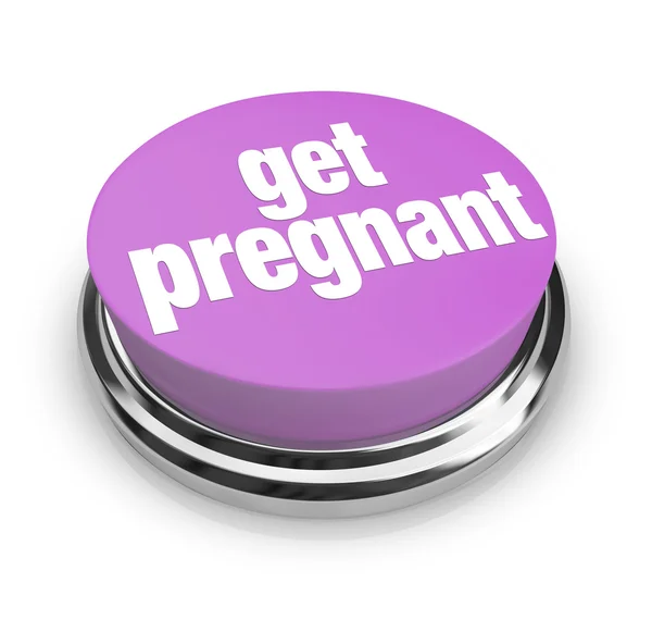 Беременность - фиолетовая кнопка — стоковое фото