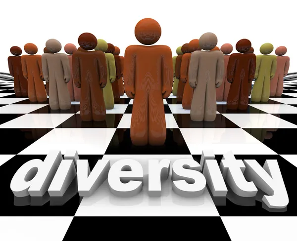 Diversidad - Palabra y en el tablero de ajedrez —  Fotos de Stock