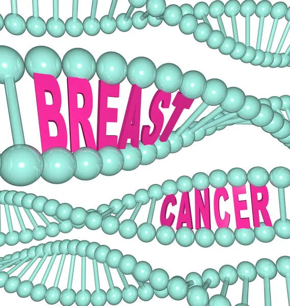 Breast Cancer in DNA Strands — Stock Photo, Image