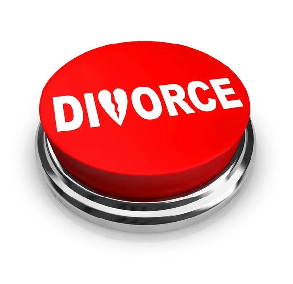 Scheidung - roter Knopf — Stockfoto