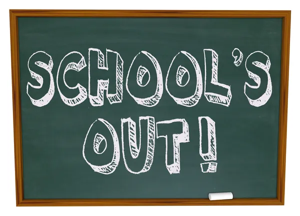 School 's Out - Escrito em Chalkboard — Fotografia de Stock