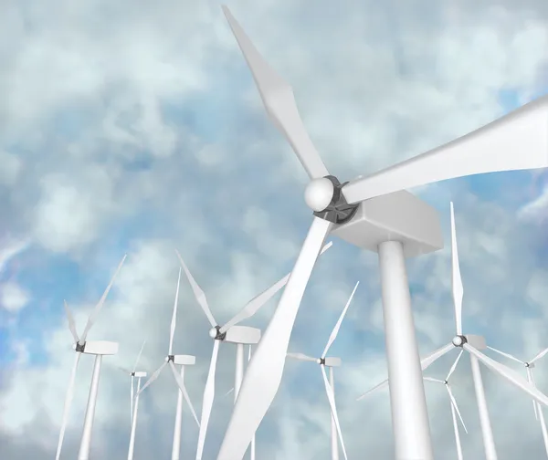 Rüzgar türbinleri - alternatif enerji — Stok fotoğraf