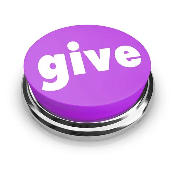 Give - Благотворительная кнопка — стоковое фото