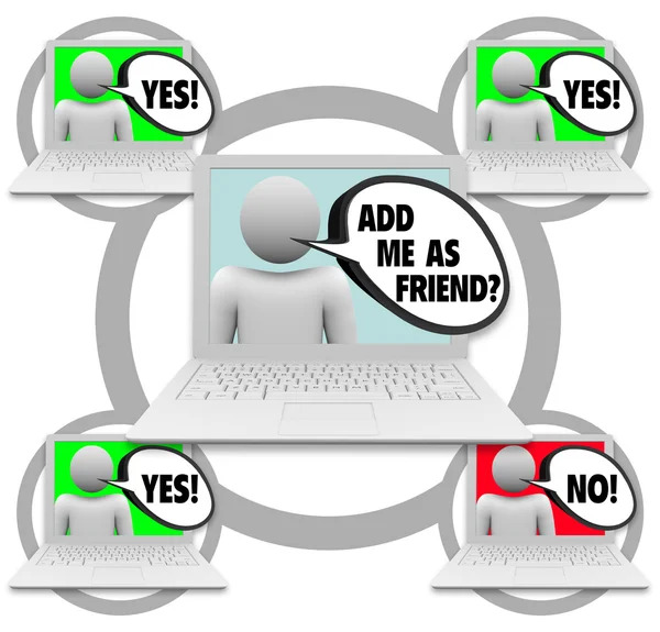 Freundschaftsanfragen - soziales Netzwerk — Stockfoto