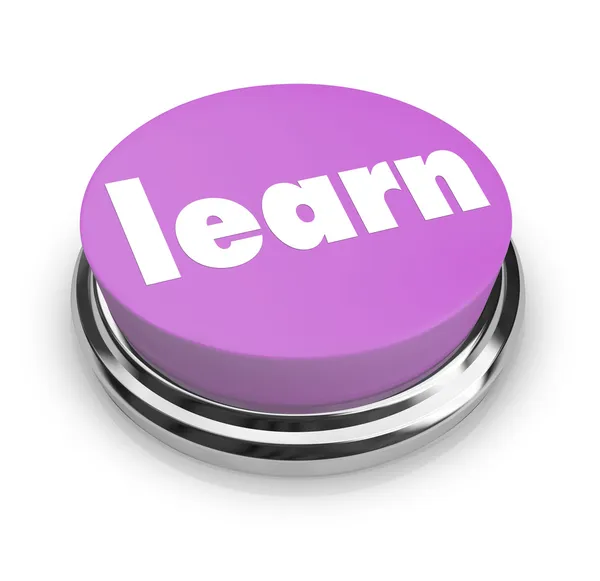 Aprender - Botão roxo — Fotografia de Stock