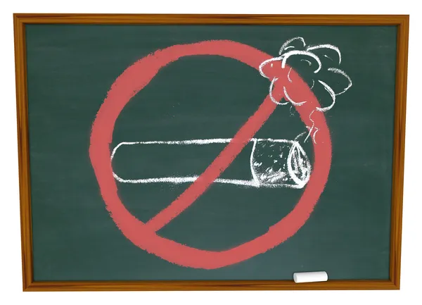 Χωρίς κάπνισμα σύμβολο στον πίνακα κιμωλίας — Φωτογραφία Αρχείου