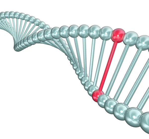 Ilustracja helisy DNA - jeden różnych — Zdjęcie stockowe