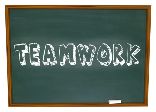 Teamwork Written on Chalkboard — ストック写真