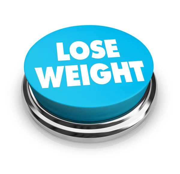 Perder peso - Botão azul — Fotografia de Stock