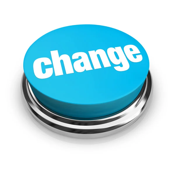 Değişim - mavi düğme — Stok fotoğraf