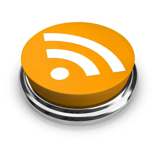 RSS-szimbólum - narancssárga gomb — Stock Fotó