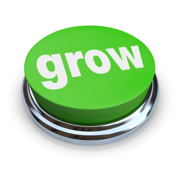 Grow Button - grün — Stockfoto
