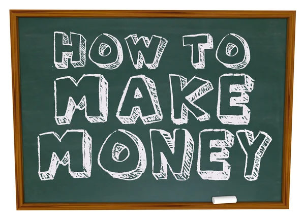 Jak zarabiać pieniądze - tablica — Zdjęcie stockowe