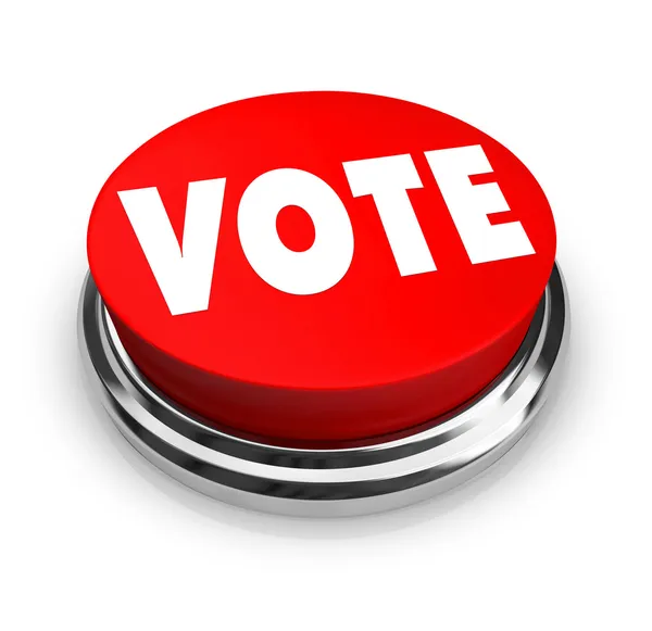 Votação - Botão vermelho — Fotografia de Stock