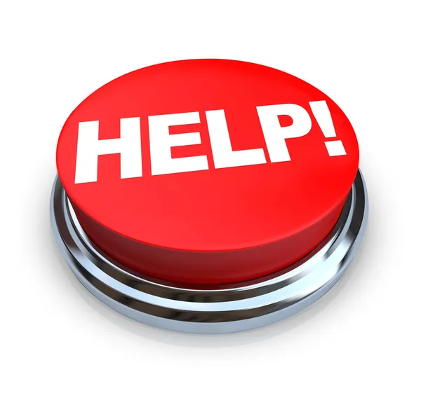 Help - Red Button — Stock Photo, Image