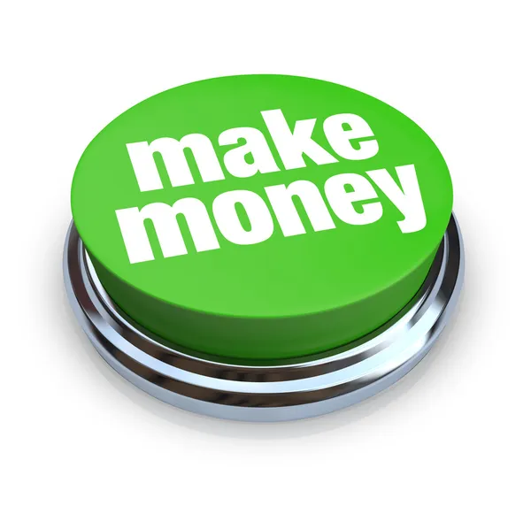 Botão de fazer dinheiro - Verde — Fotografia de Stock
