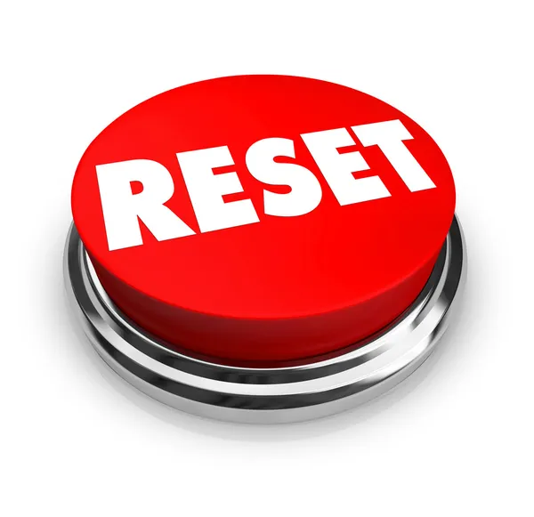 Reset - rode knop — Stockfoto