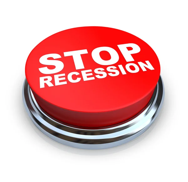 Przystanek recesji – przycisk — Zdjęcie stockowe
