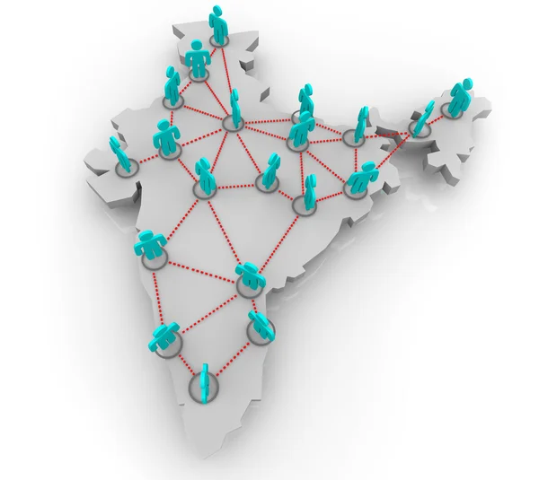 インドの社会的なネットワーク — ストック写真