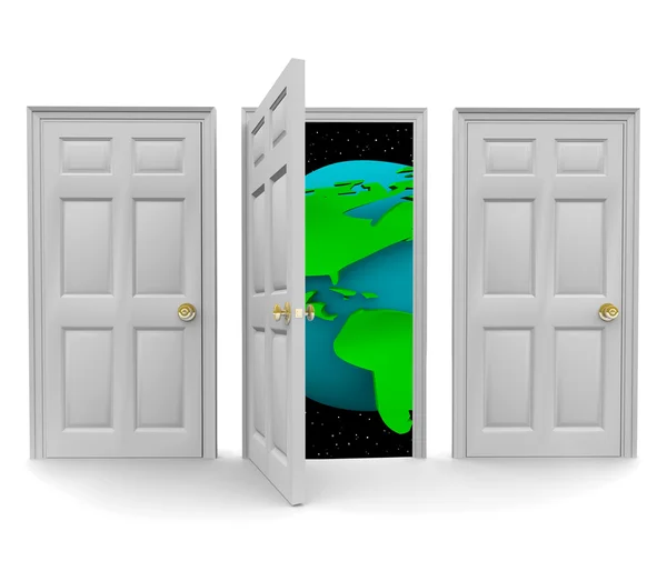 Kiezen van de deur naar een wereld van kansen — Stockfoto