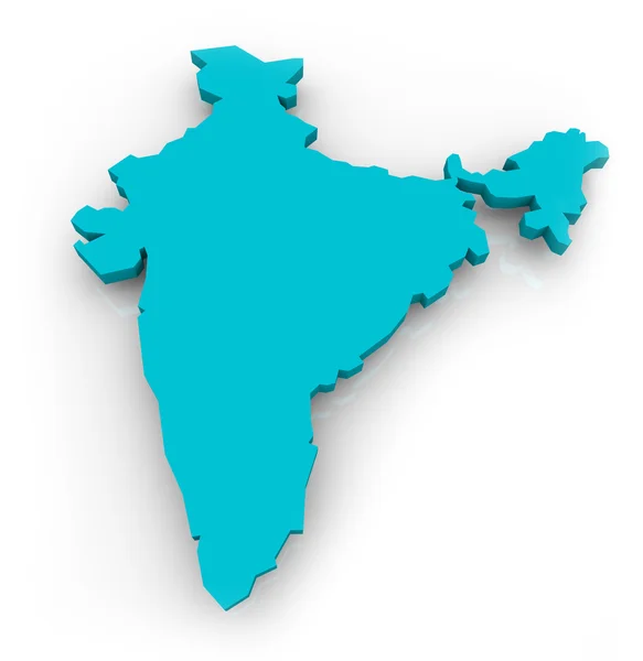 Χάρτης της Ινδίας - μπλε — Φωτογραφία Αρχείου