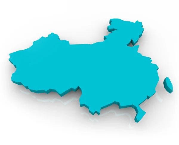 Mapa China - Azul — Fotografia de Stock