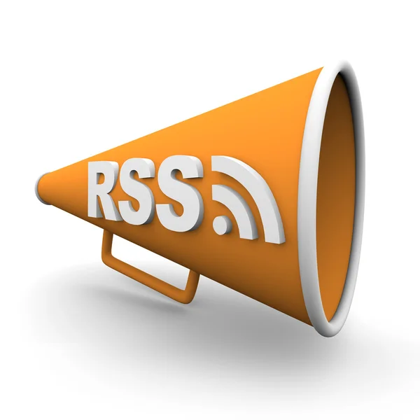 RSS logo na bullhorn — Stock fotografie