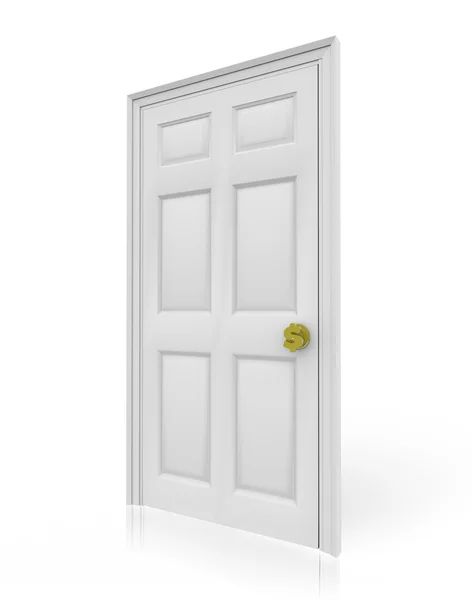 Door with Dollar Sign Doorknob — Stock Photo, Image