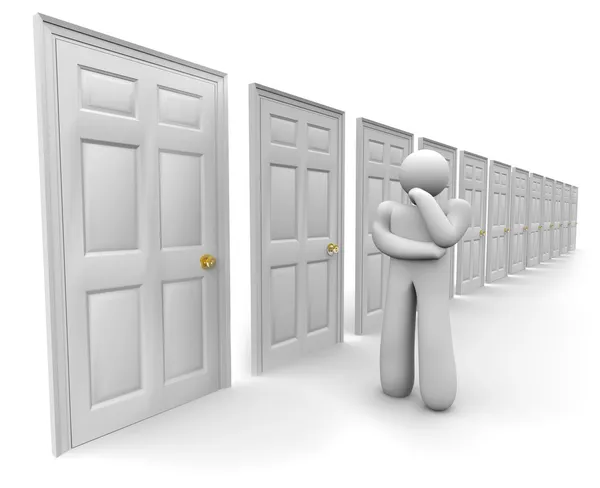 Deciding Which Door to Choose — Stock Photo, Image