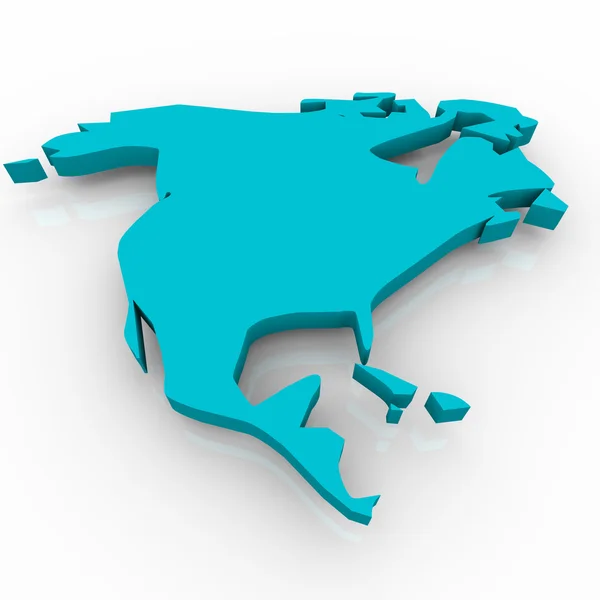 Kaart van Noord-Amerika - blauw — Stockfoto