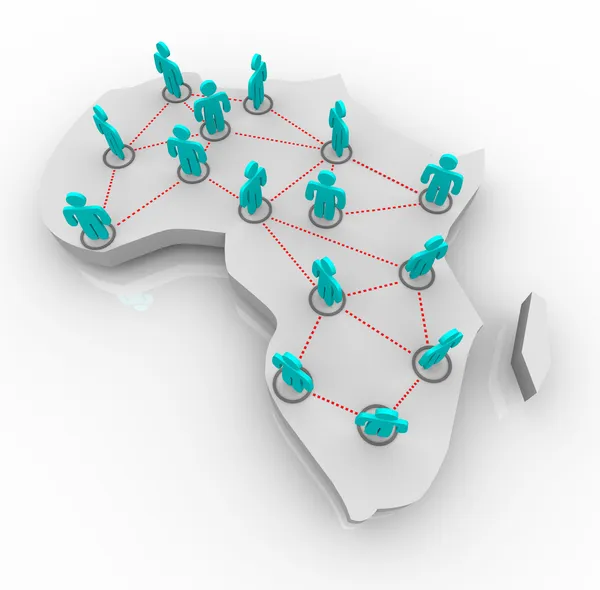 Kaart van Afrika - netwerk van — Stockfoto