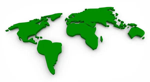 Πράσινο χάρτη του κόσμου — Φωτογραφία Αρχείου
