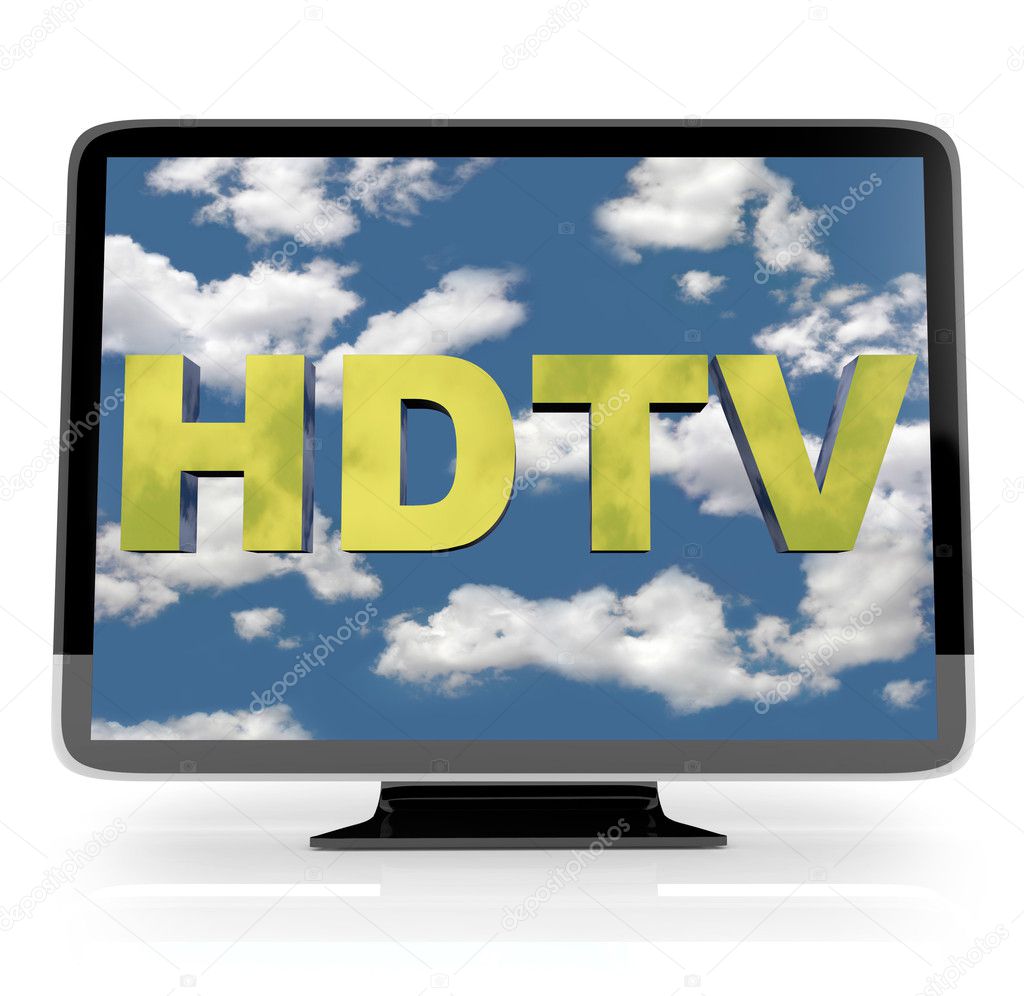 HDTV Flatscreen Display on White
