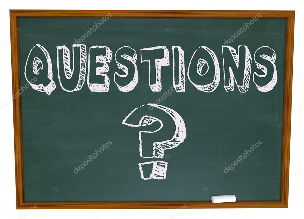 Question Mark and Word on Chalkboard