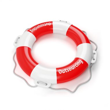 Outsourcing is life buoy for business clipart