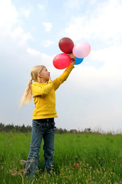 Děti a balónky — Stock fotografie