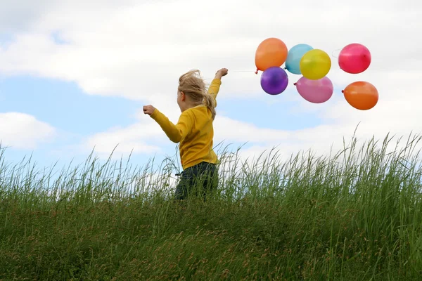 Børn og balloner - Stock-foto
