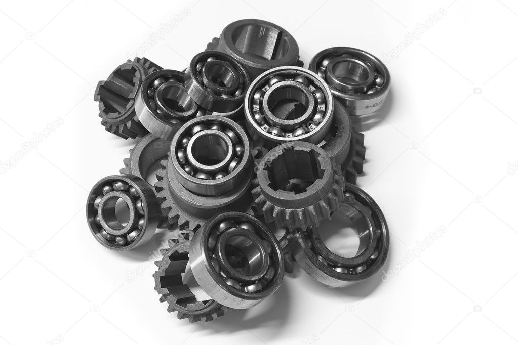 The gears and bearings.