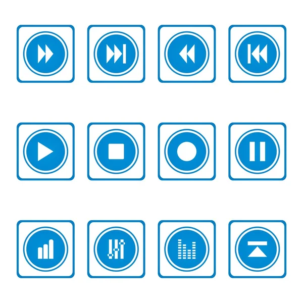 stock vector Blue simple icons