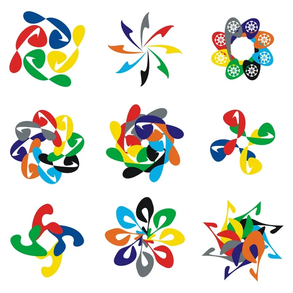 Logo şablonlar. renk öğelerini — Stok Vektör