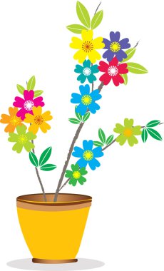 Flowers in pot. clipart