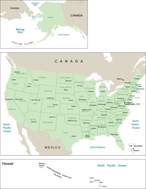 USA map. clipart