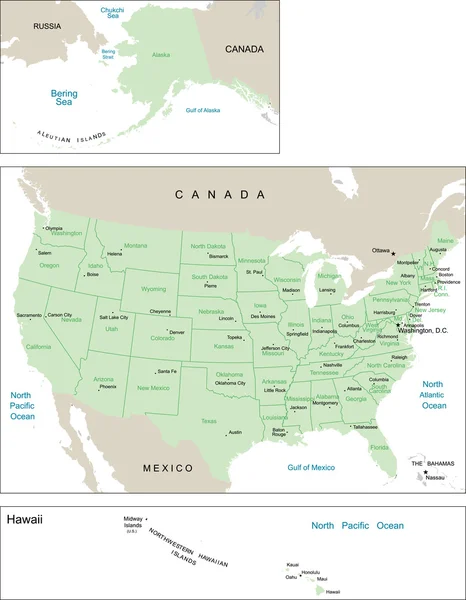 Χάρτης ΗΠΑ. — Διανυσματικό Αρχείο