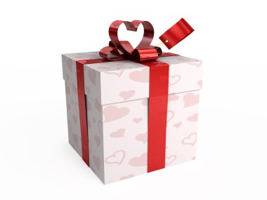 Present with hearts & tag clipart