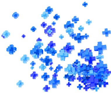 Blue pluses on white clipart