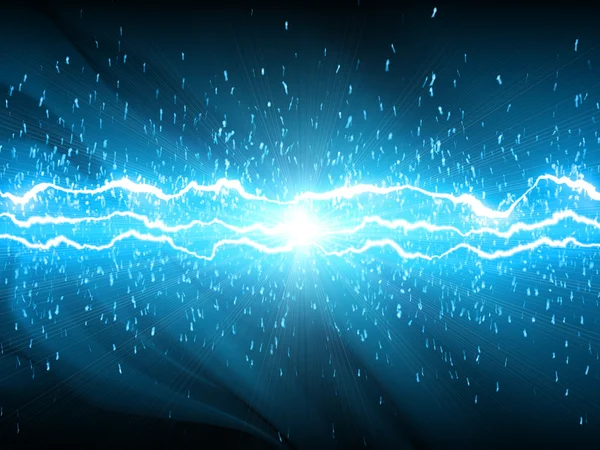 Lightnings on blue aquatic background — Stock Photo, Image