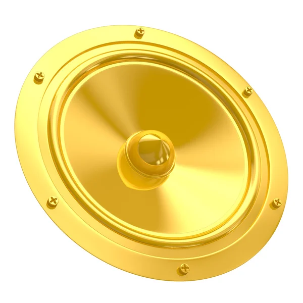 Golden speaker isolated on white — Stock Photo, Image